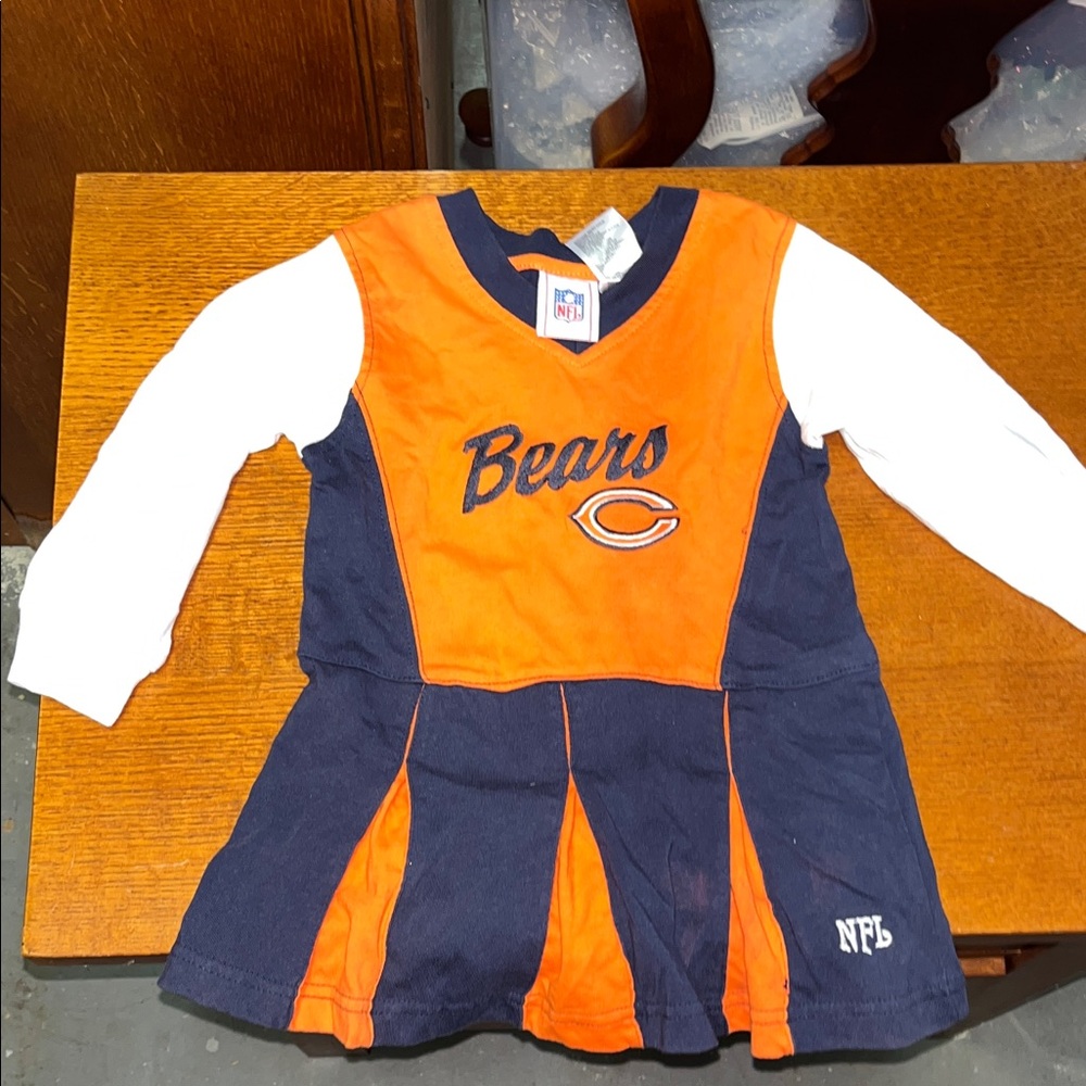 NFL Bears Orange and Navy Long Sleeve Cheerleading outfit